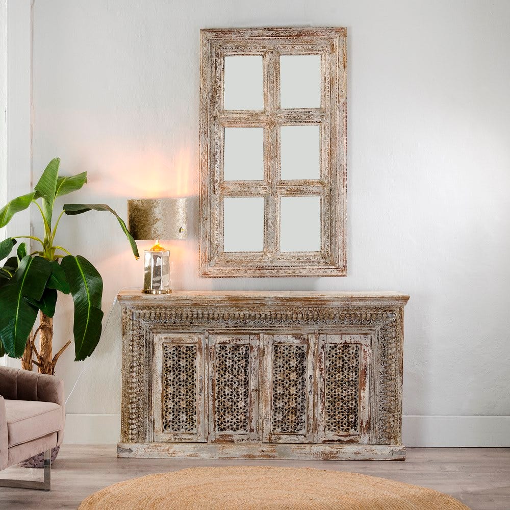 Aparador em Madeira Esculpido a Mão 187 X 45 X 100