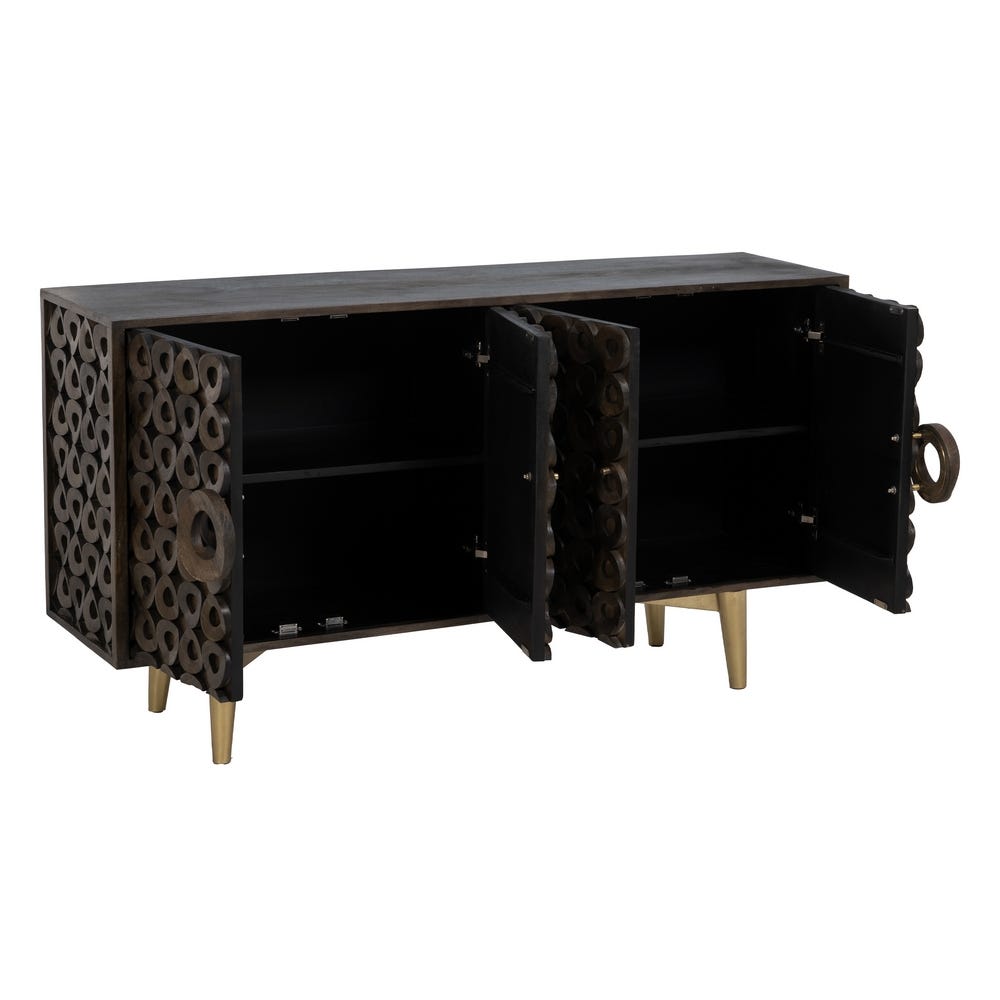 Aparador em Madeira Mango Castanho e Ferro 152 X 40 X 82 - Image 3