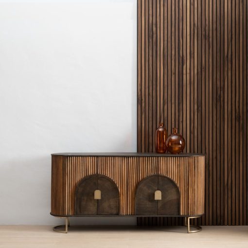 Aparador em Madeira Mango Castanho e Ferro 153 X 41 X 75