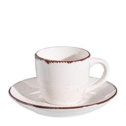 Conjunto de Chávenas de Café Branco Grés 6 Peças