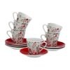 Conjunto de Chávenas de Café Versa Corações 6 Unidades Porcelana