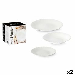 Conjunto de Louça Branco Vidro (2 Unidades) 18 Peças