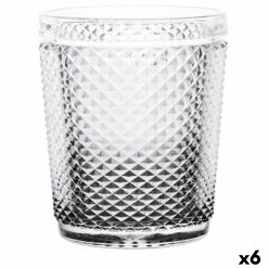 Copo Diamante Transparente Antracite Vidro 300 ml (6 Unidades)