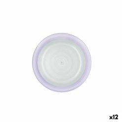 Prato de Sobremesa Quid Kaleido Verde Roxo Cerâmica 19 cm (12 Unidades)