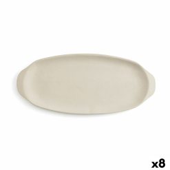 bandeja de aperitivos Quid Mineral Gres Bege Cerâmica 13 x 30