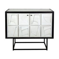 Aparador Branco Preto Madeira 42 x 92 x 102 cm