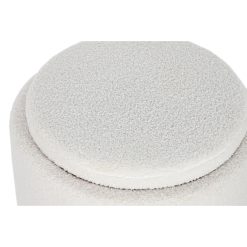 Alternative view of Banqueta Branco Poliéster Madeira da borracha Madeira MDF 48 x 48 x 43 cm