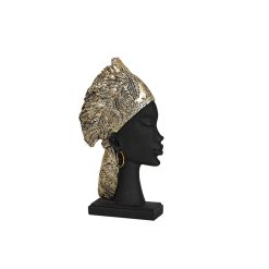 Busto Castanho Resina Africana 16 x 28 x 6 cm