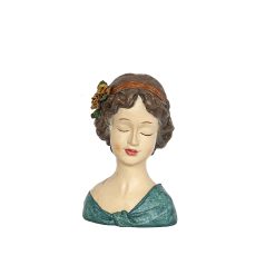 Busto Multicolor Resina Lady 20 x 29 x 17 cm