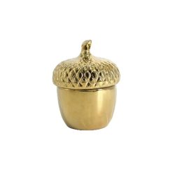 Caixa Decorativa Dourado Cerâmica Bellota 11 x 17 x 11 cm