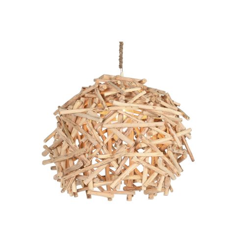 Candeeiro de teto Natural Madeira Madeira de eucalipto 50 W 40 x 40 x 40 cm - Image 5