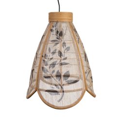 Candeeiro de teto Preto Natural Juta Bambu 37 x 47 x 37 cm