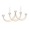 Candelabro Dourado Metal Vidro 52 x 8 x 22 cm