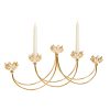 Candelabro Dourado Metal Vidro 55 x 22 x 8 cm