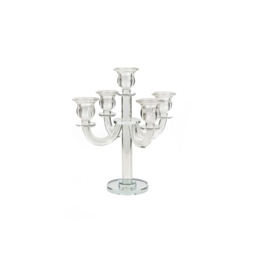 Candelabro Transparente Vidro 17 x 26 x 17 cm