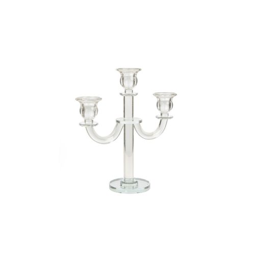 Candelabro Transparente Vidro 21 x 26 x 9 cm