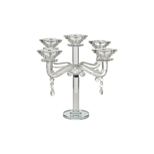 Candelabro Transparente Vidro 23 x 28 x 23 cm