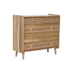 Cómoda Castanho Acácia Madeira MDF 80 x 34 x 75 cm