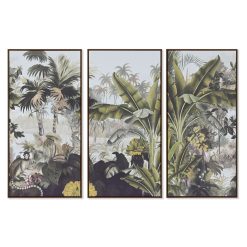 Conjunto de 3 quadros Tropical 180 x 4 x 120 cm (3 Peças)