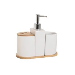 Conjunto de Banho Branco Natural Bambu Dolomite 19