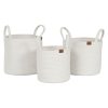 Conjunto de Cestas Branco Moderno 30 x 30 x 28 cm (3 Peças)