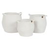 Conjunto de Cestas Branco Moderno 34 x 34 x 34 cm (3 Peças)