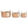 Conjunto de Cestas Branco Natural Corda Zostera marina Boho 55 x 55 x 40 cm