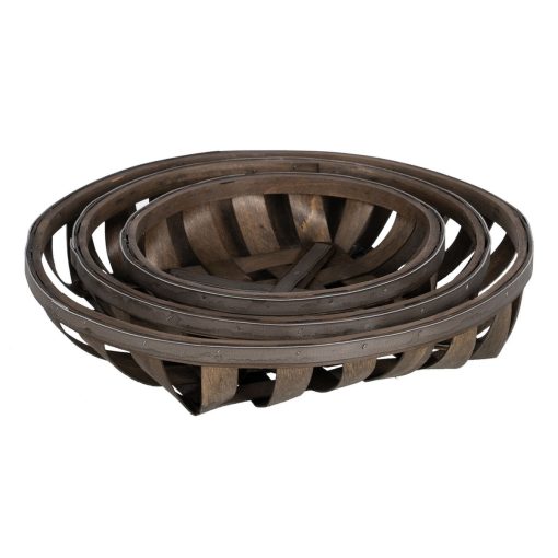 Conjunto de Cestas Castanho Madeira 51 x 51 x 9 cm (3 Unidades) - Image 8