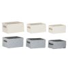 Conjunto de Cestas Cinzento Creme 35 x 25 x 18 cm (3 Peças) (2 Unidades)