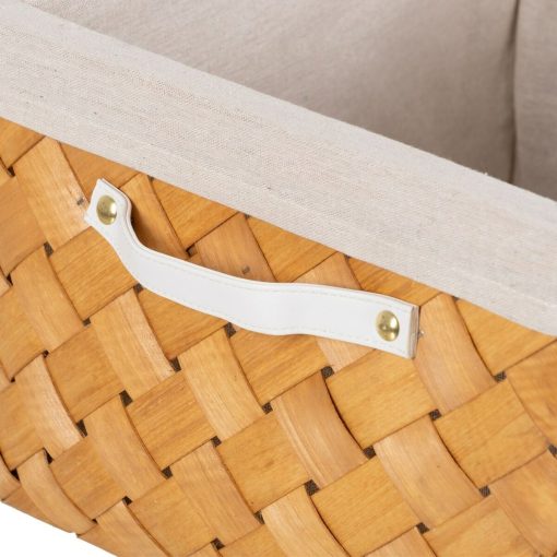 Conjunto de Cestas Natural Madeira Tecido 39,5 x 30 x 24 cm (3 Unidades) - Image 5
