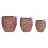 Conjunto de Cestas Pêssego Natural Boho 52 x 52 x 58 cm