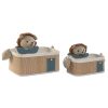 Conjunto de Cestas Verde Natural 40 x 32 x 27 cm (2 Peças)
