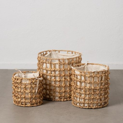 Conjunto de Cestos Bege Creme Fibra natural 45 x 45 x 45 cm (3 Unidades) - Image 2