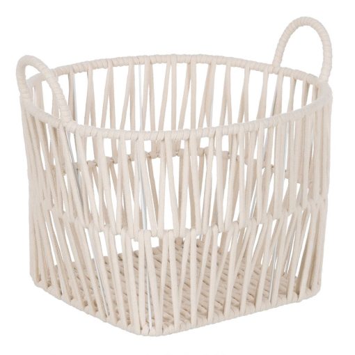 Conjunto de Cestos Branco Corda 38 x 38 x 32 cm (3 Peças) - Image 7