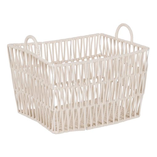 Conjunto de Cestos Branco Corda 45 x 35 x 36 cm (3 Peças) - Image 4
