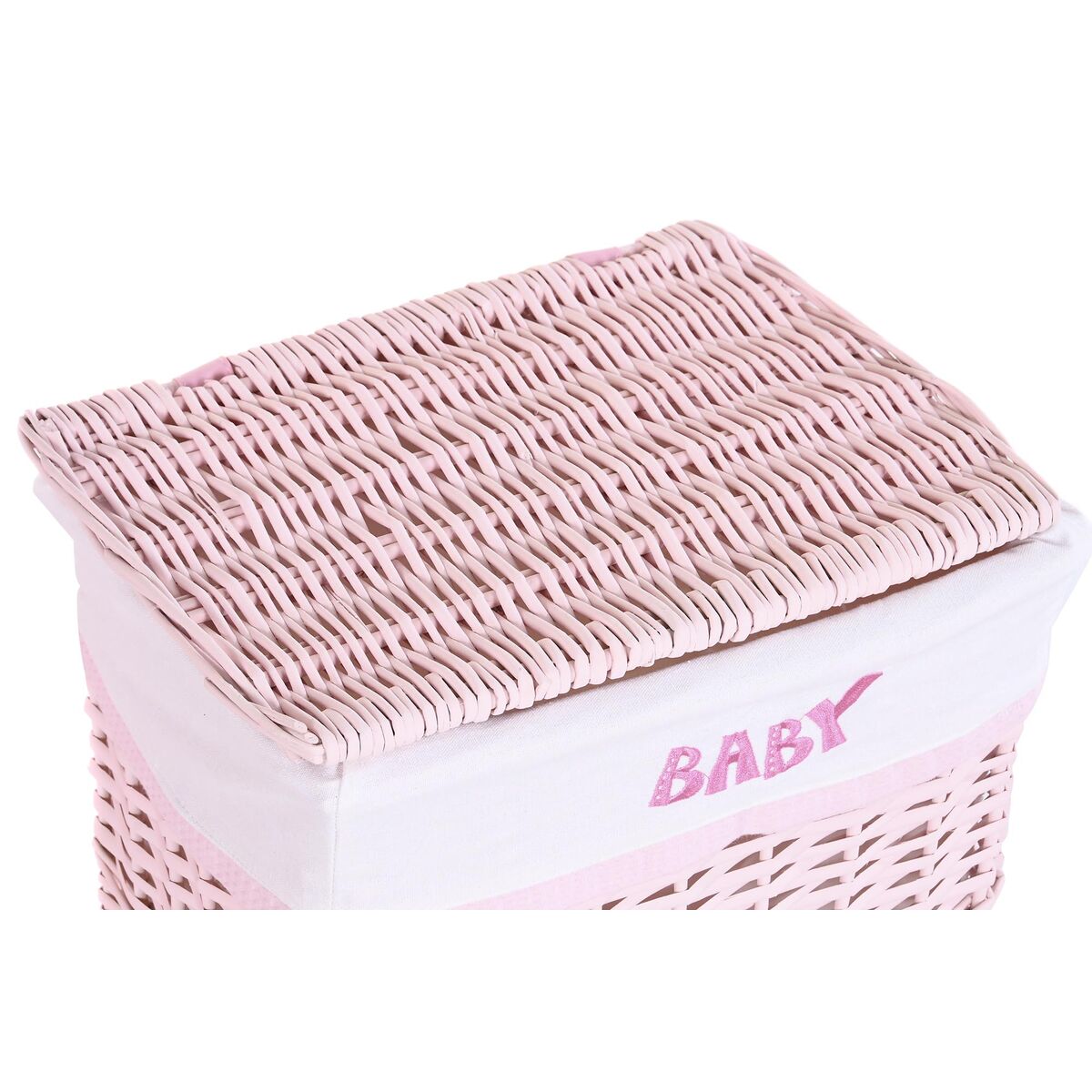 Conjunto de Cestos Cor de Rosa Poliéster Infantil vime (44 x 34 x 56 cm) - Image 2