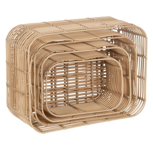 Conjunto de Cestos Natural Resina 46 x 35 x 23 cm (4 Unidades) - Image 8