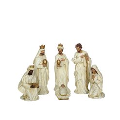 Conjunto de Figuras Branco Resina 10 x 23 x 8 cm Presépio/Belém 6 Peças