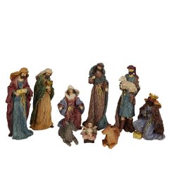 Conjunto de Figuras Multicolor Resina 13 x 33 x 13 cm Presépio/Belém Reis Magos 9 Peças