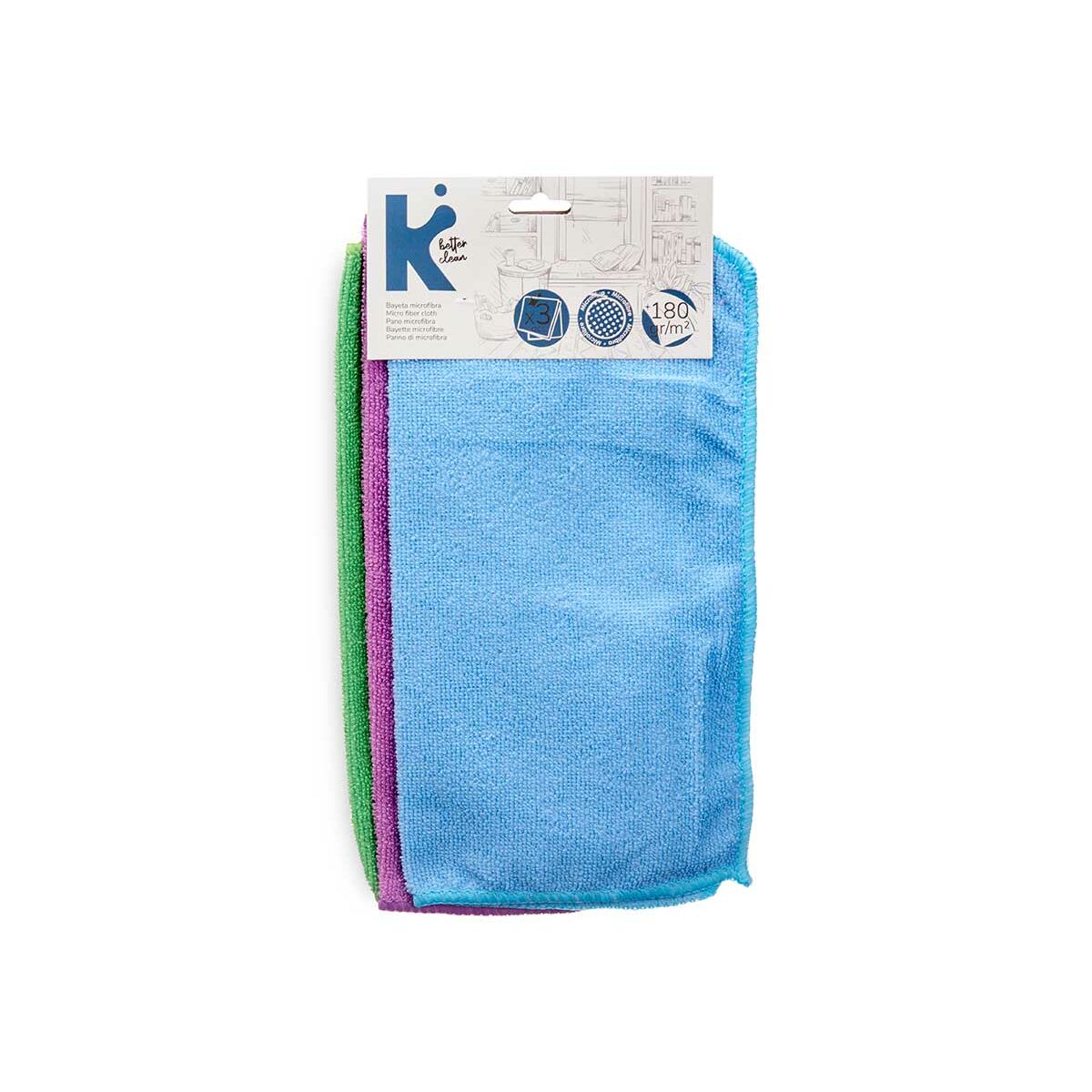 Conjunto de Panos Vermelho Verde Roxo 30 x 30 cm (12 Unidades) - Image 3