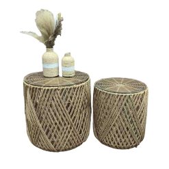 Conjunto de mesas Natural Vidro Fibra 2 Peças