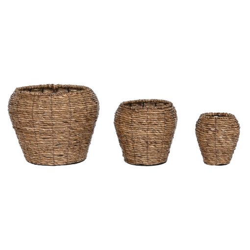 Conjunto de vasos Castanho Metal Fibra 41 x 41 x 32 cm