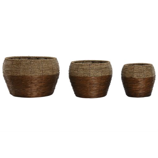 Conjunto de vasos Natural Metal Fibra Tropical 32 x 32 x 23 cm