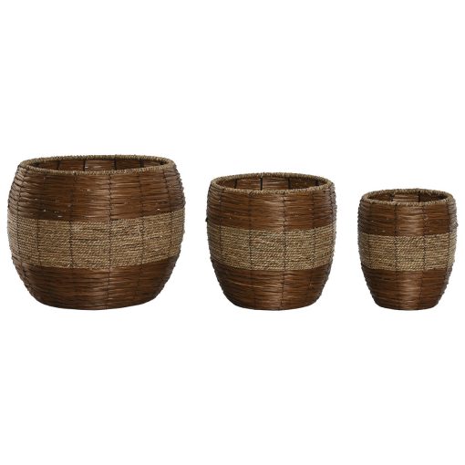 Conjunto de vasos Natural Metal Fibra Tropical 33 x 33 x 30 cm