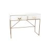 Consola Branco Dourado Metal Madeira MDF 100 x 77 x 39 cm