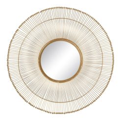 Espelho de parede 76 x 4 x 76 cm Dourado Metal