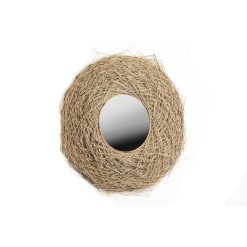 Espelho de parede Nest Natural Rotim 80 x 20 x 80 cm Redondo