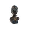 Figura Decorativa Azul Preto Dourado Africana 23 x 17 x 39 cm