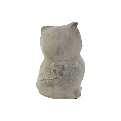 Figura Decorativa Cinzento Coruja Acabamento envelhecido 10 x 9 x 14 cm (3 Unidades) - Image 3