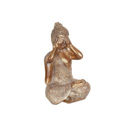 Figura Decorativa Dourado Buda 15 x 24 x 13 cm